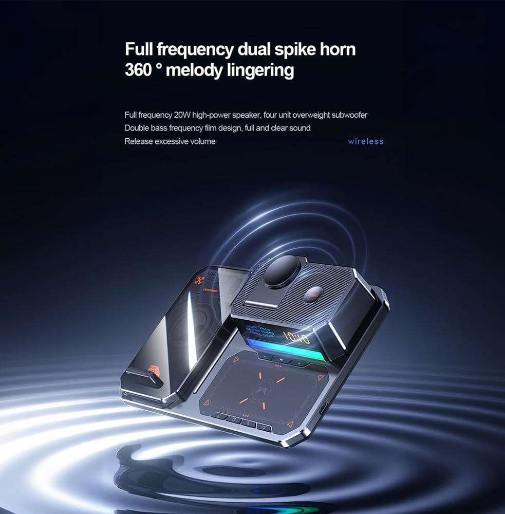 T50/ 6-in-1 Magnetic Wireless Charging Stand with Clock & Bluetooth Speaker - For Phone, Watch, and Earphones