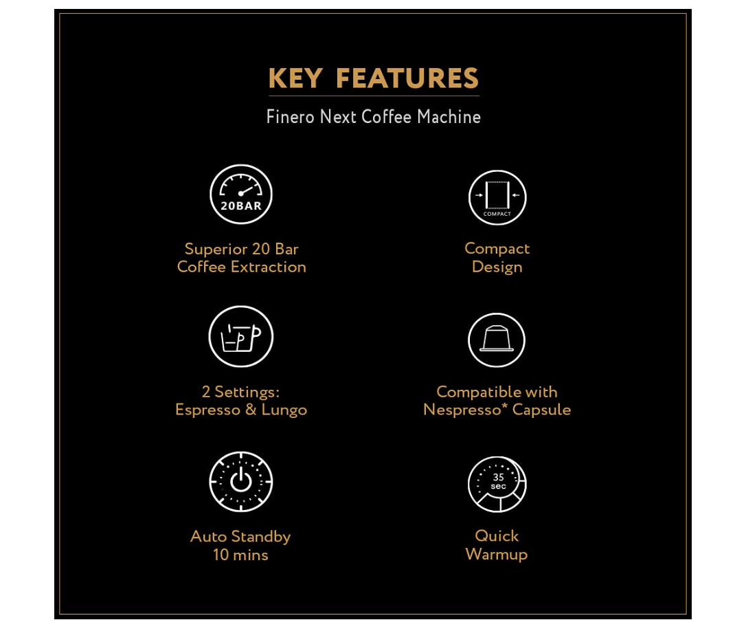 Coffeeza Finero Next Coffee Machine + Free 10 Capsules (Refurbished)