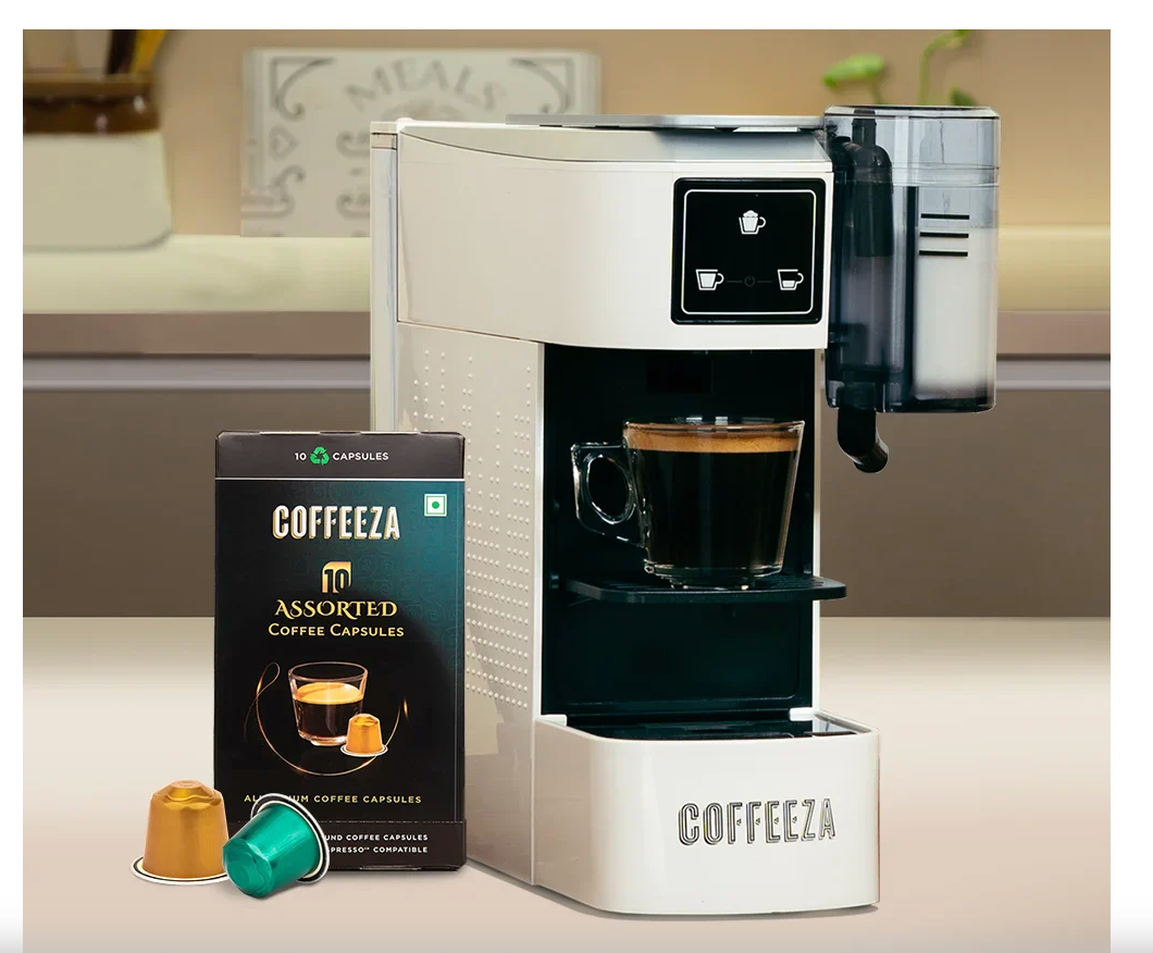 Coffeeza Lattisso One-Touch Capsule Coffee Machine + Free 10 Capsules