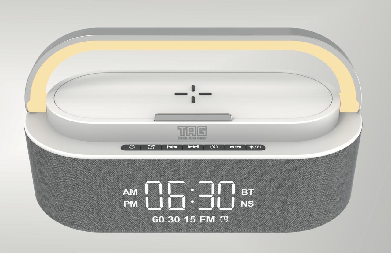 DUUBI Marvel 24W Bluetooth Speaker With Iphone Wireless Charger And Clock Time