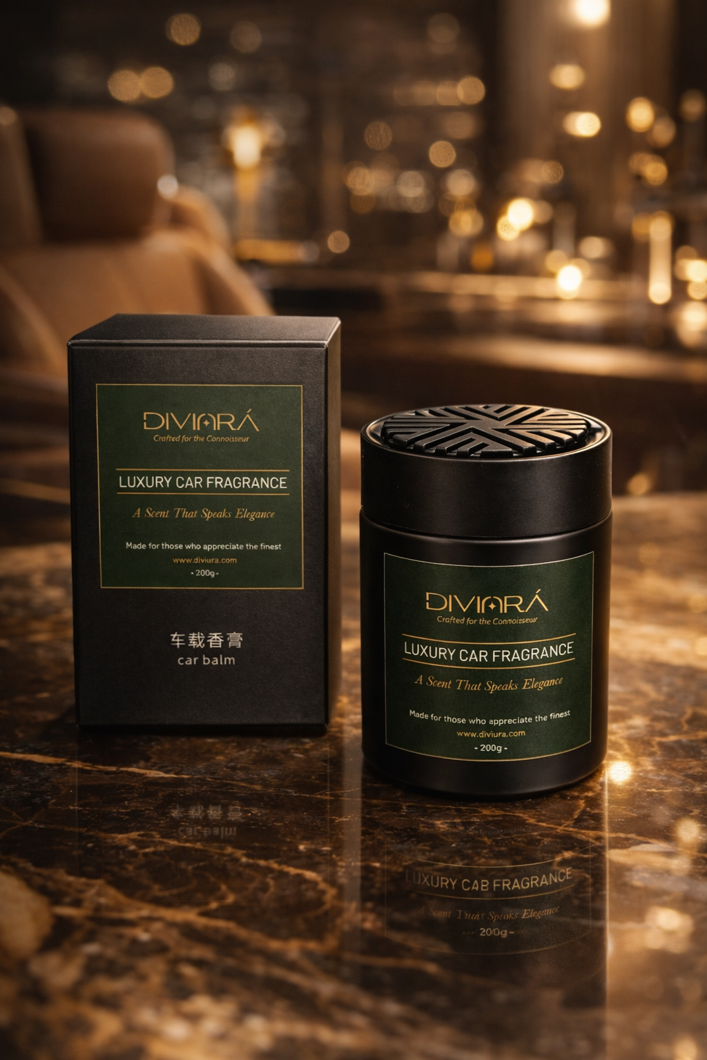 DIVIURA Luxury Car Fragrance – Car Balm (200g) Aqua Marine