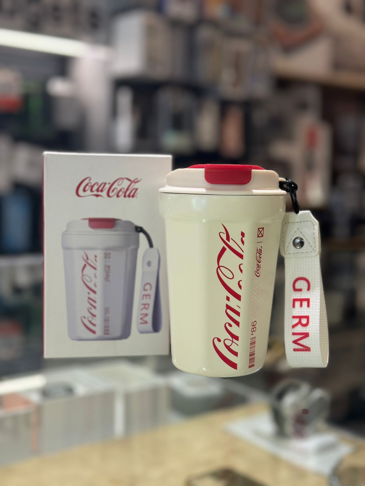 GERM x Coca Cola Insulated Tumbler Mug/Flask Hot & Cold -White
