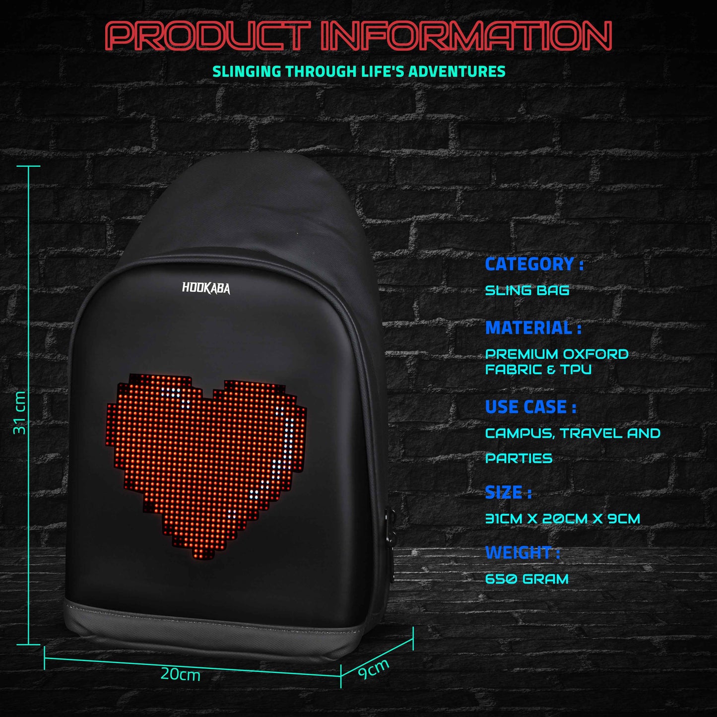 Hookaba LED Sling Bag