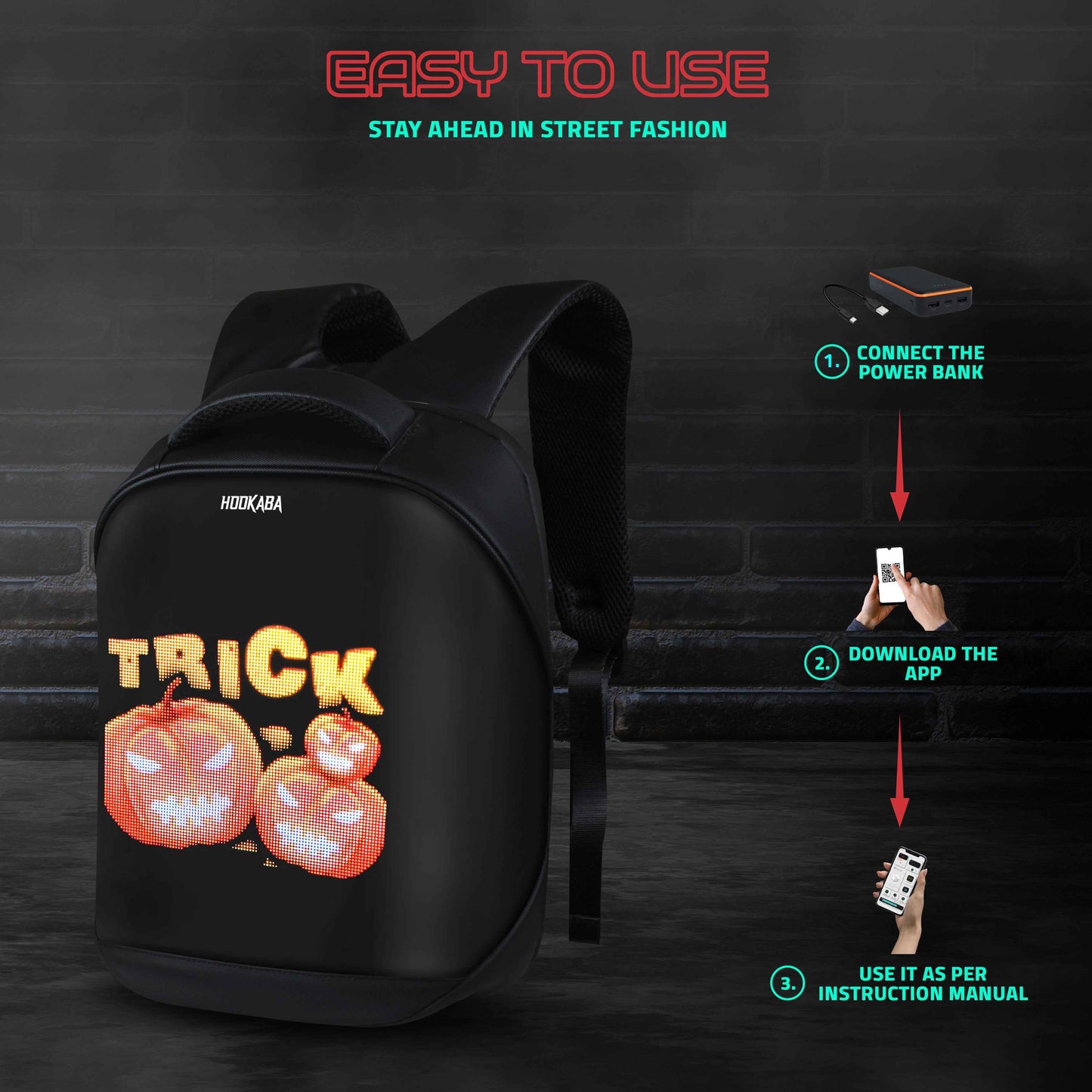 Hookaba Tech Trend LED Backpack