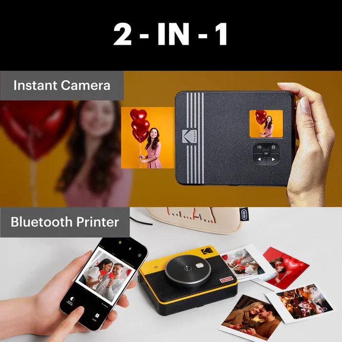 KODAK Mini Shot 3 Retro 4PASS 2-in-1 Instant Camera and Photo Printer (3×3 inches) + 68 Sheets Bundle.