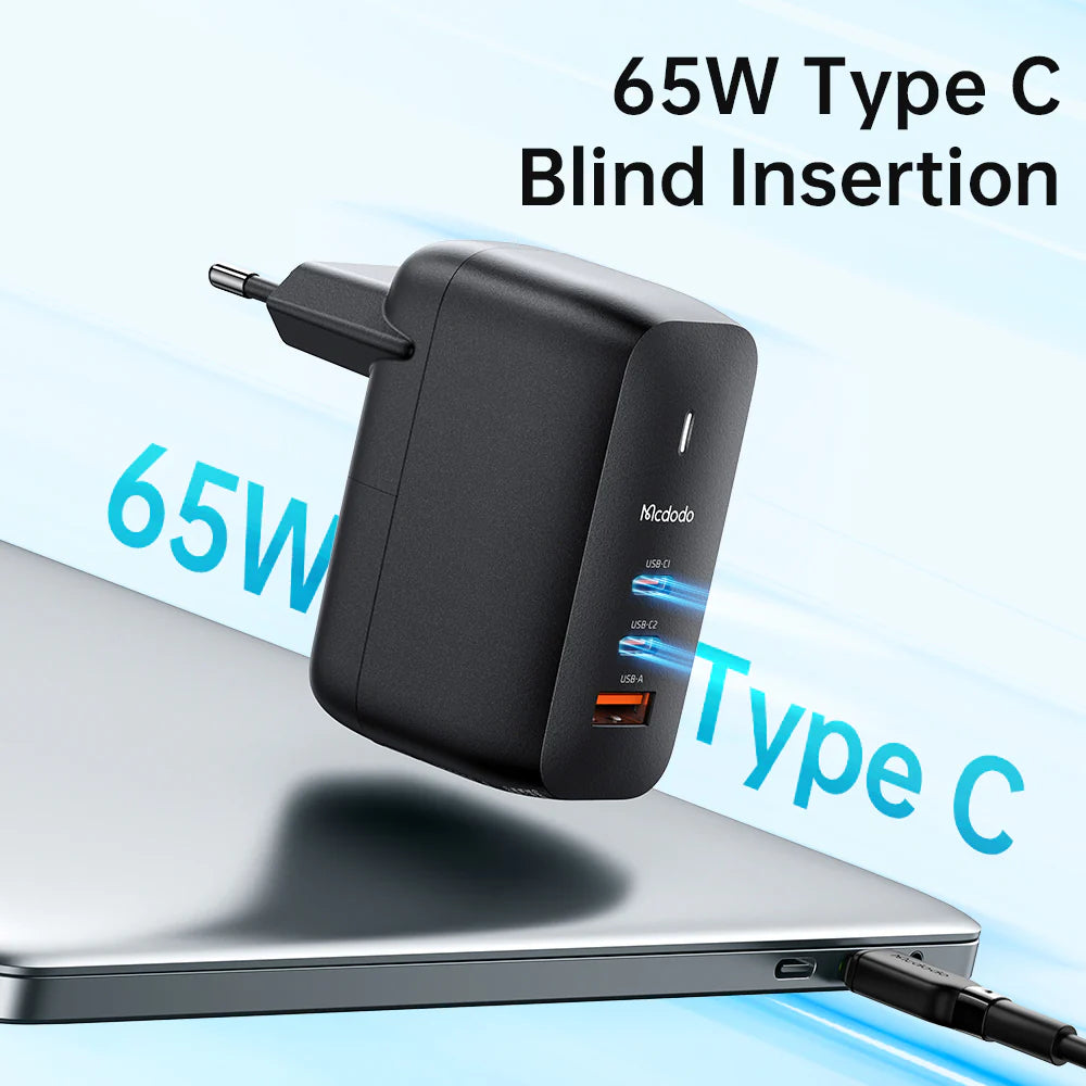MCDODO GaN 65W Mini Fast Charging 3-ports Phone Adapter
