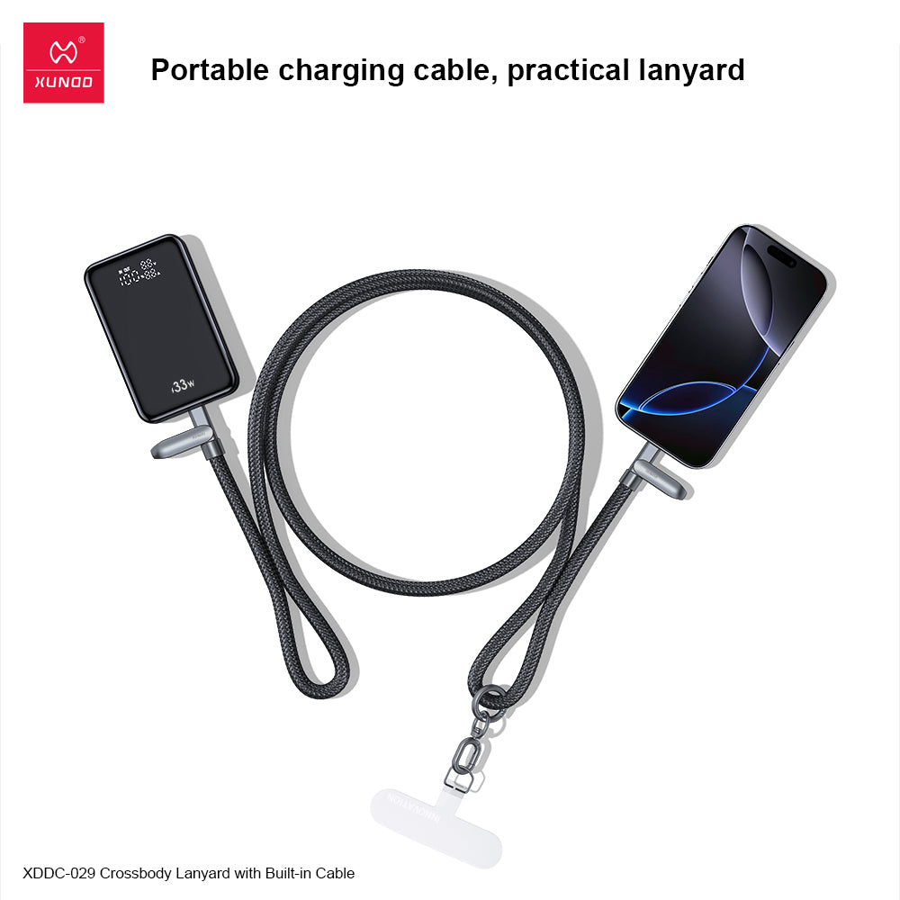 Lanyard With Built-in Cable | 240W C2C Cable + Fashion Accessories by XUNDD