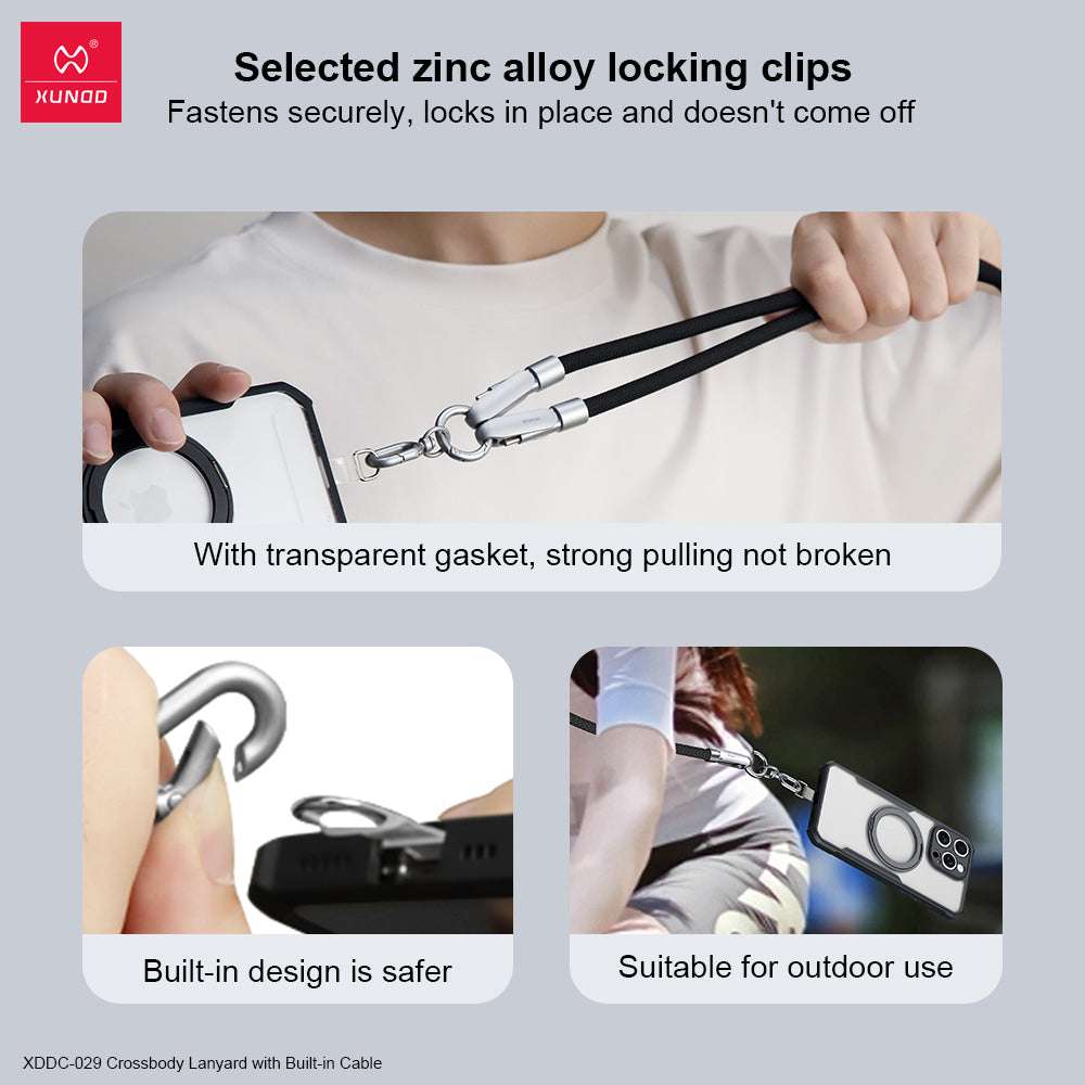 Lanyard With Built-in Cable | 240W C2C Cable + Fashion Accessories by XUNDD