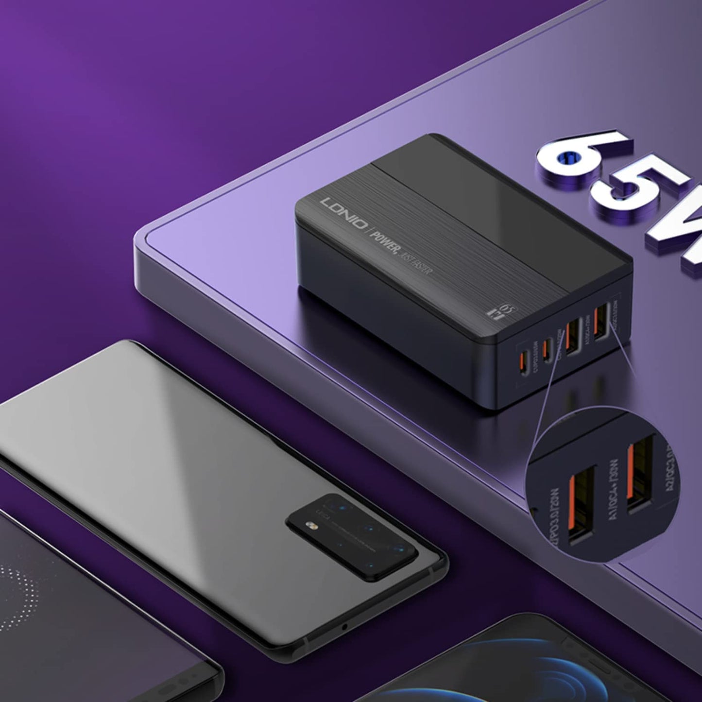LDNIO A4808Q 65W PD Super Fast Charger