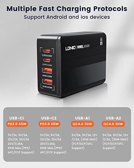 LDNIO A4808Q 65W PD Super Fast Charger