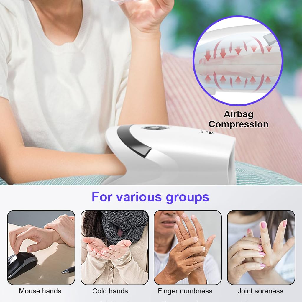 HANNEA Electric Hand Massager Machine with 3 Modes 5 levels Strength