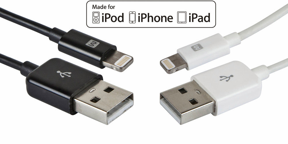 Monoprice 6ft/10ft MFi Certified Lightning to USB Charge/Sync Cable ( 2 Pcs)