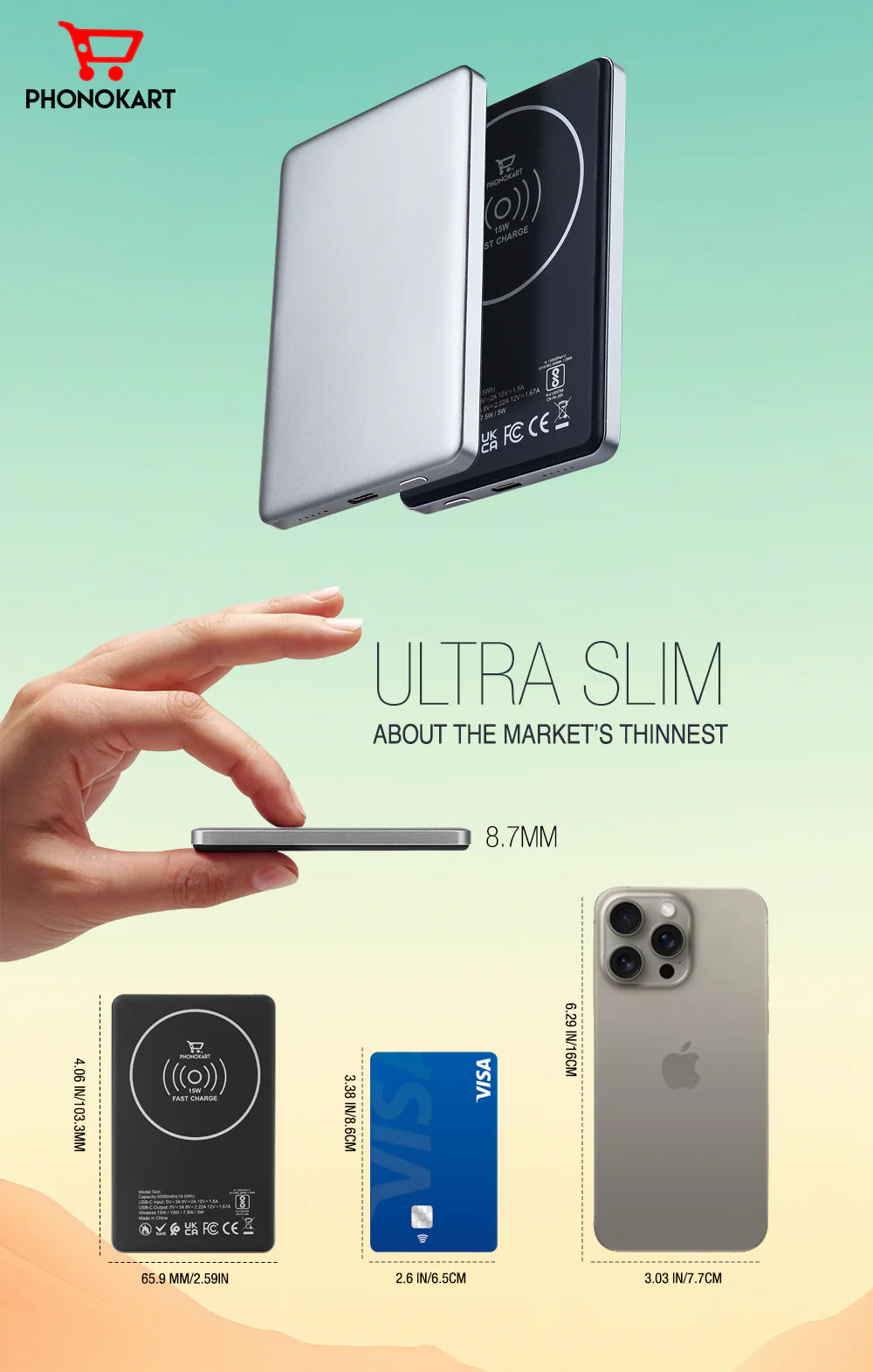 PHONOKART SLIM MAGSAFE POWER BANK (5000mAh)