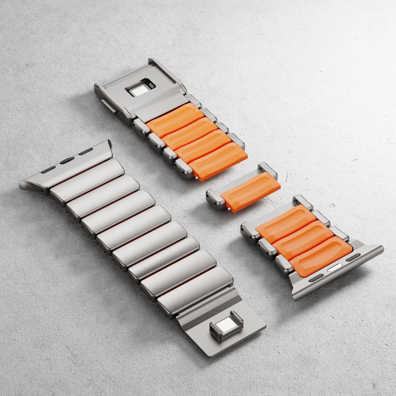 REDEFINE Magnetic Stainless Steel Silicone Rugged Band For Apple Watch 44/45/46/49 mm