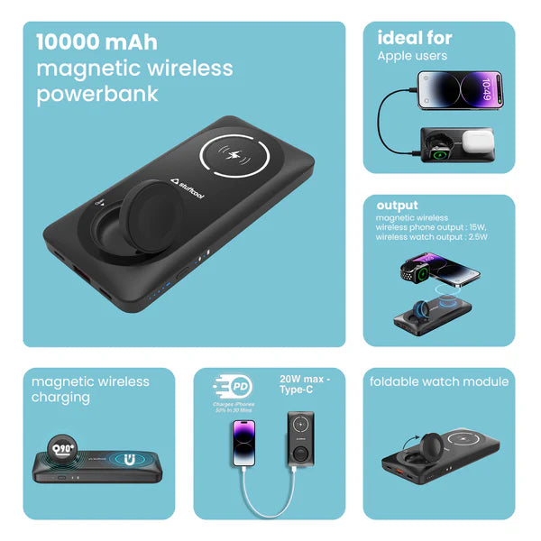 Stuftcool Monde 10000mAh Magnetic Wireless Power Bank with Apple Watch Charging