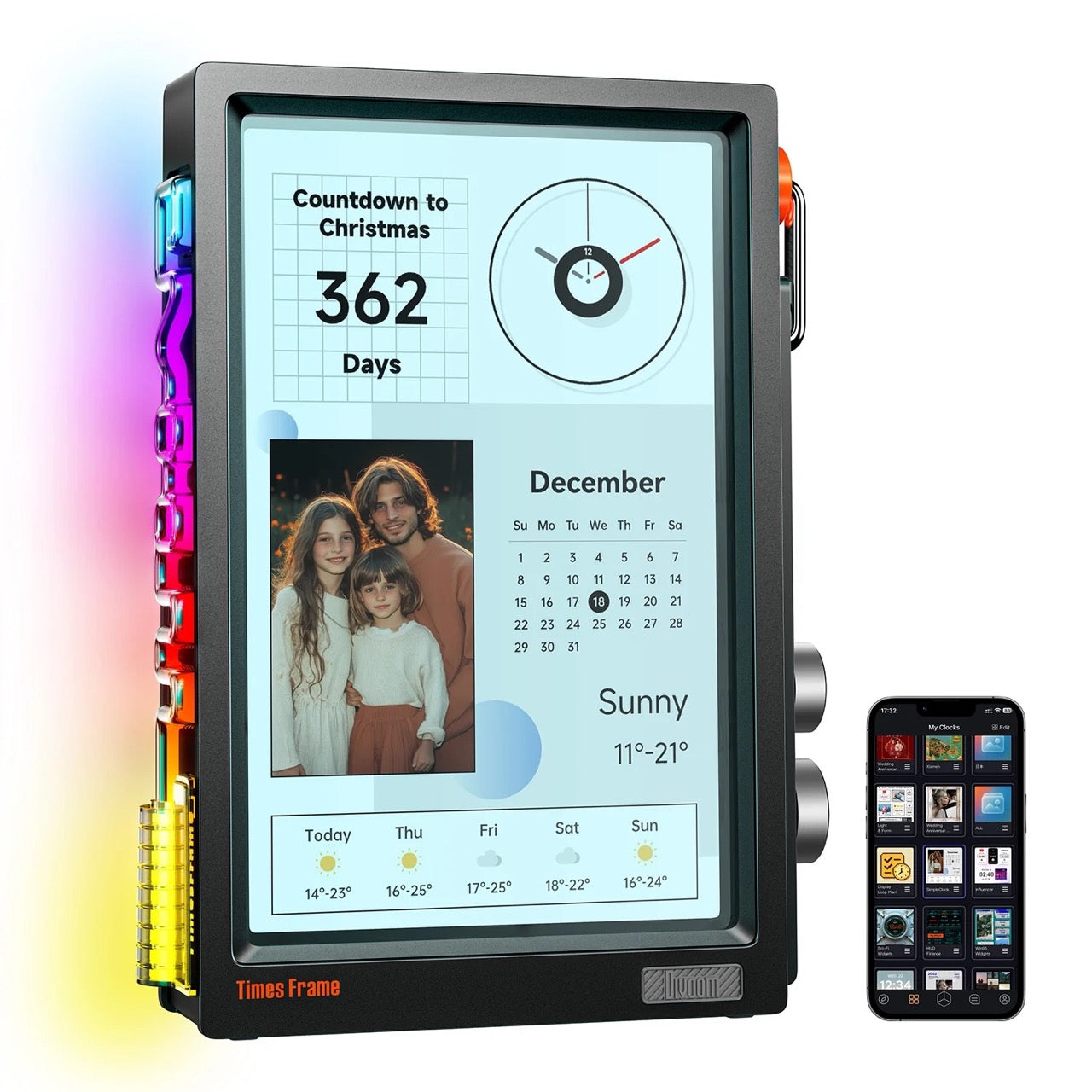 Divoom Times Frame -Transparent IPS Digital Picture Frame