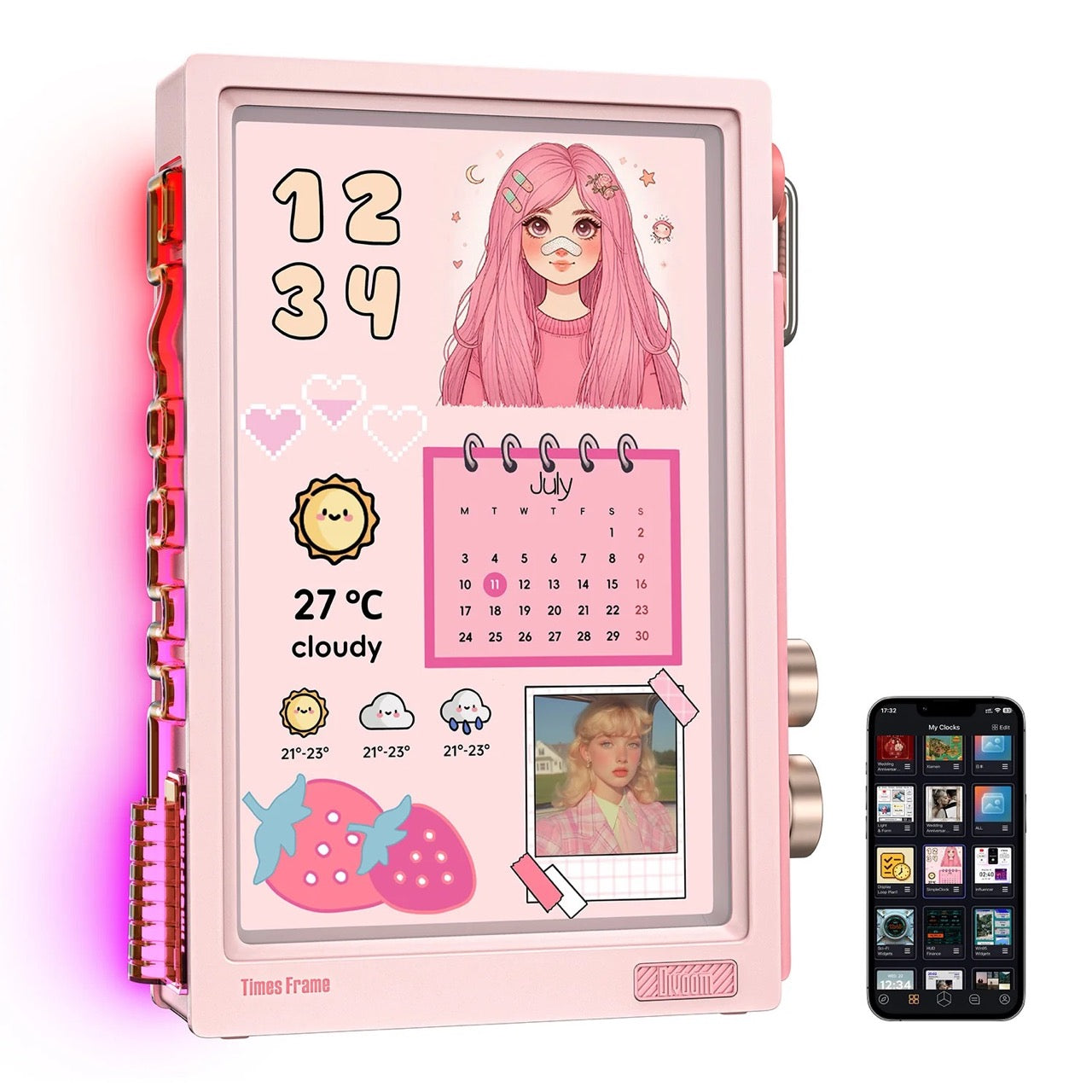 Divoom Times Frame -Transparent IPS Digital Picture Frame