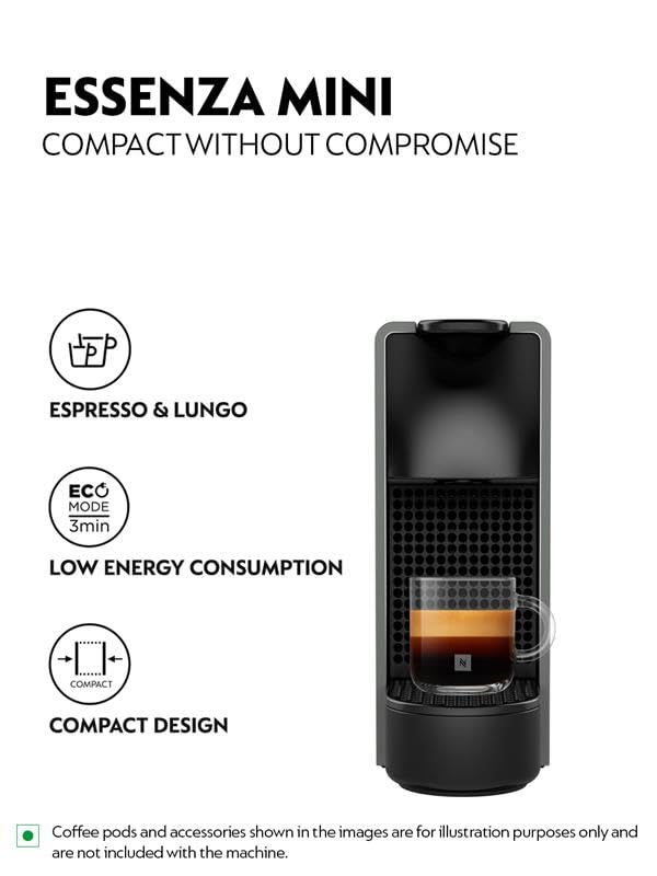 Nespresso Essenza Mini Coffee Machine (Grey) | Open Box