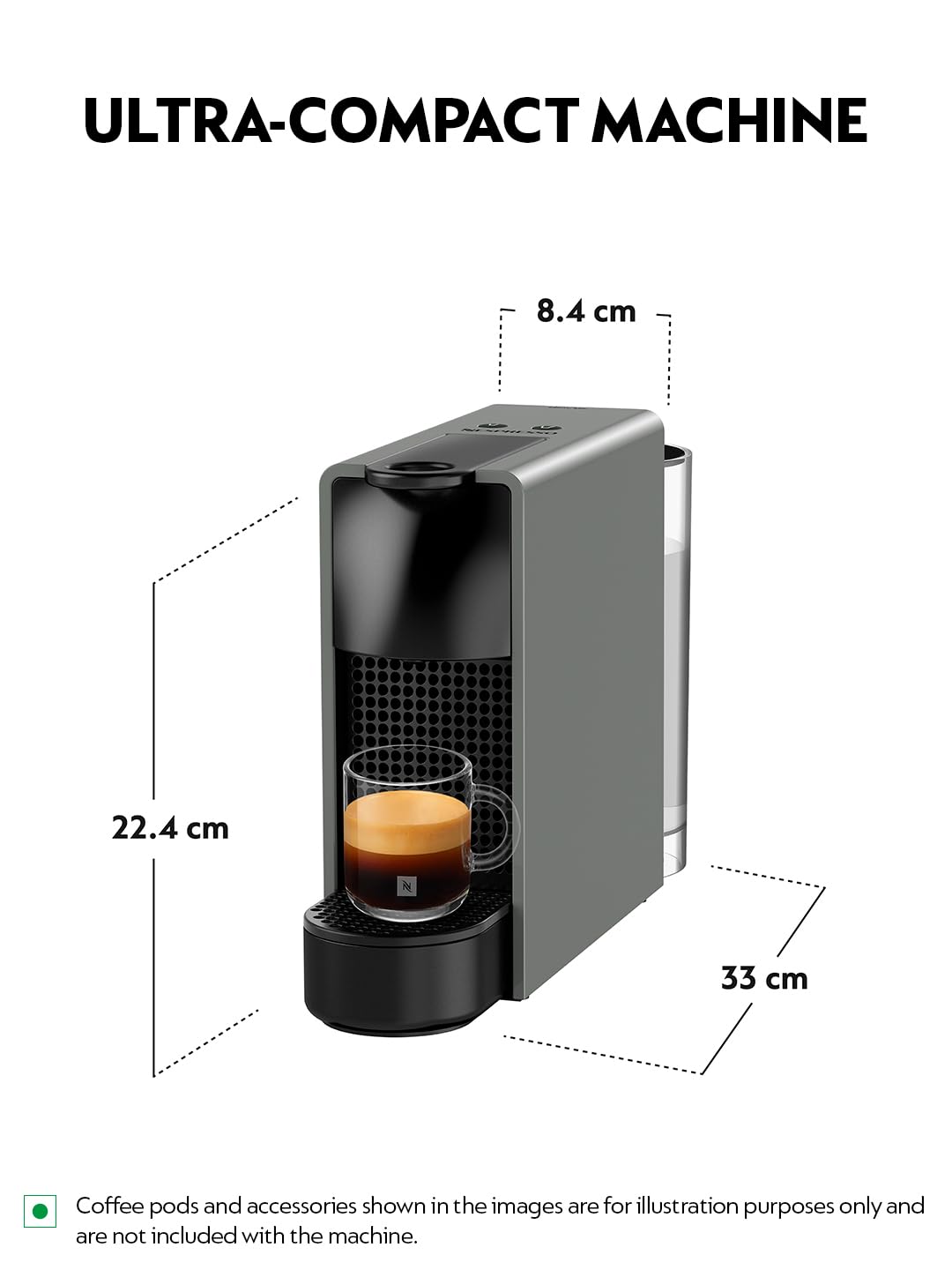 Nespresso Essenza Mini Coffee Machine (Grey) | Open Box