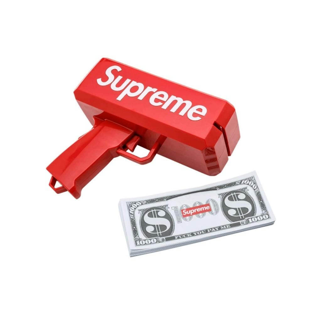 SUPERME GUN, Money Gun Make It Rain Money Gun Red  Party Toys