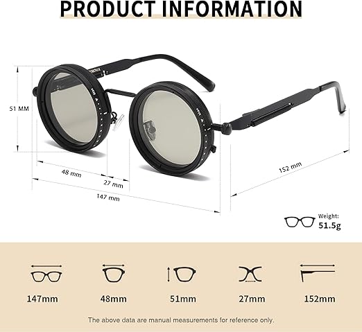 Diviura Rounded Polarized Uv400 Adjustable Tint Glasses | Magic Sunglasses