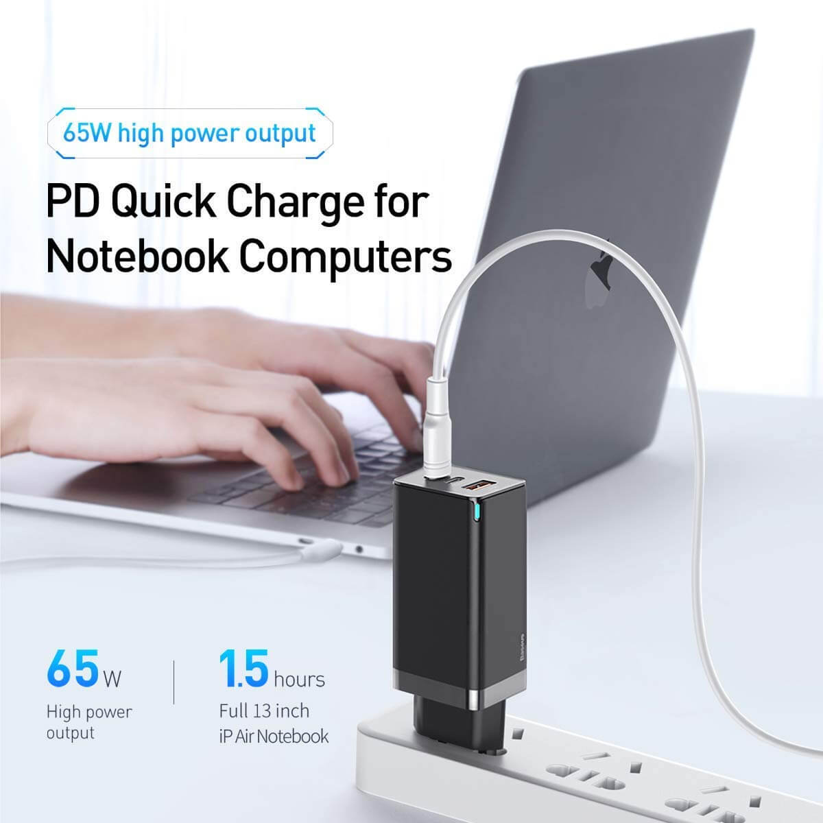 Baseus 65W GaN Fast Charger QC 4.0 3.0 USB Type-C PD