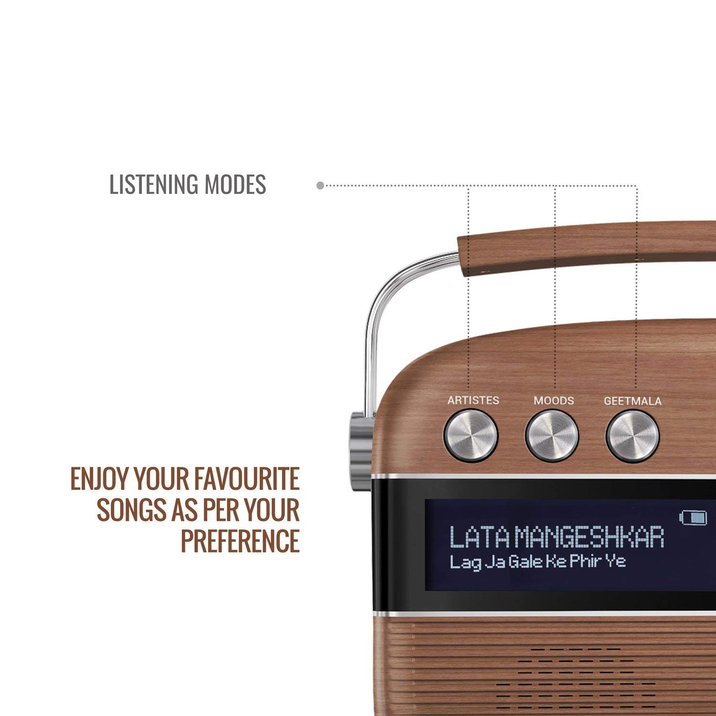 Saregama Carvaan Portable Digital Music Player (Wooden)