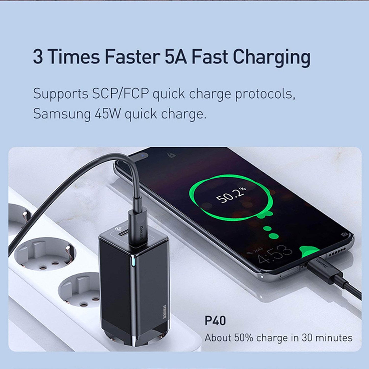 Baseus GaN Mini Quick Charger C+U 45W EU