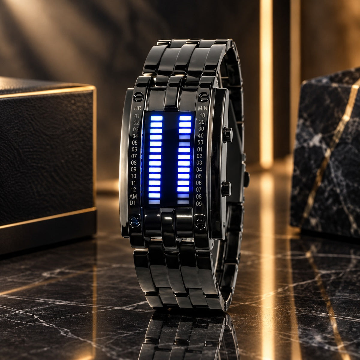 Matrix Gen 3 Binary Display Stainless Steel Watch by Diviura