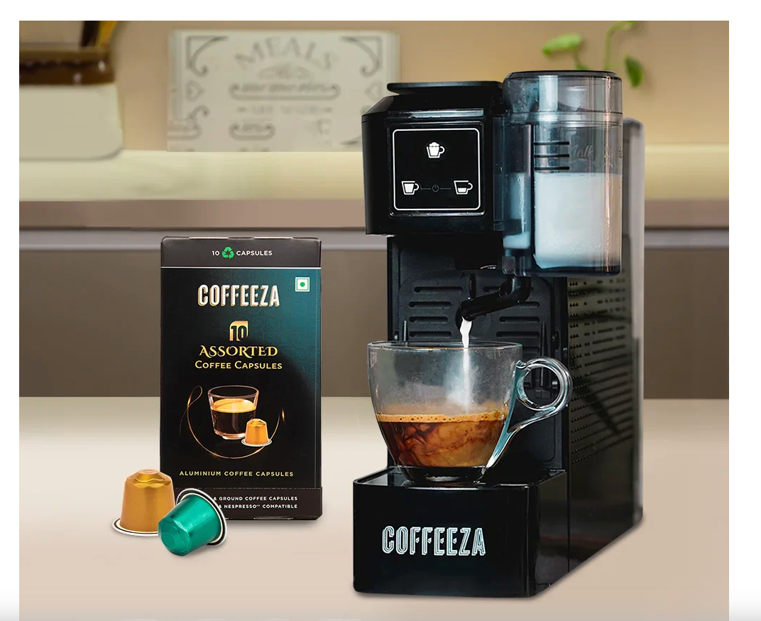 Coffeeza Lattisso One-Touch Capsule Coffee Machine + Free 10 Capsules