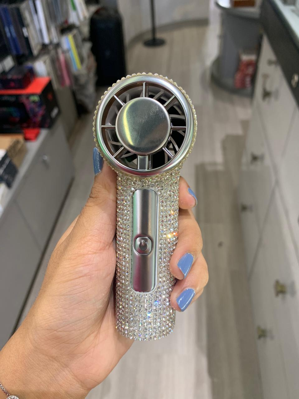 Handheld Cooling Fan | Diamond Studded Fan