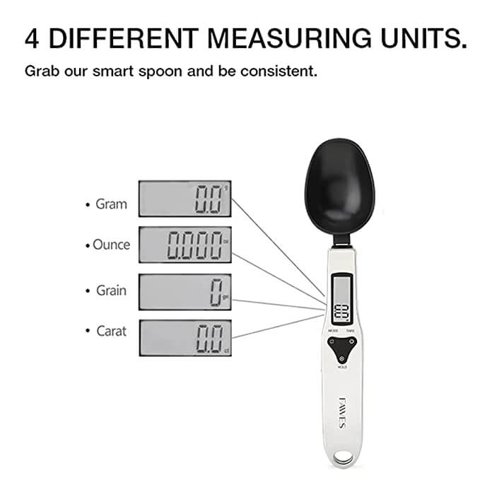 Digital weight measuring spoon