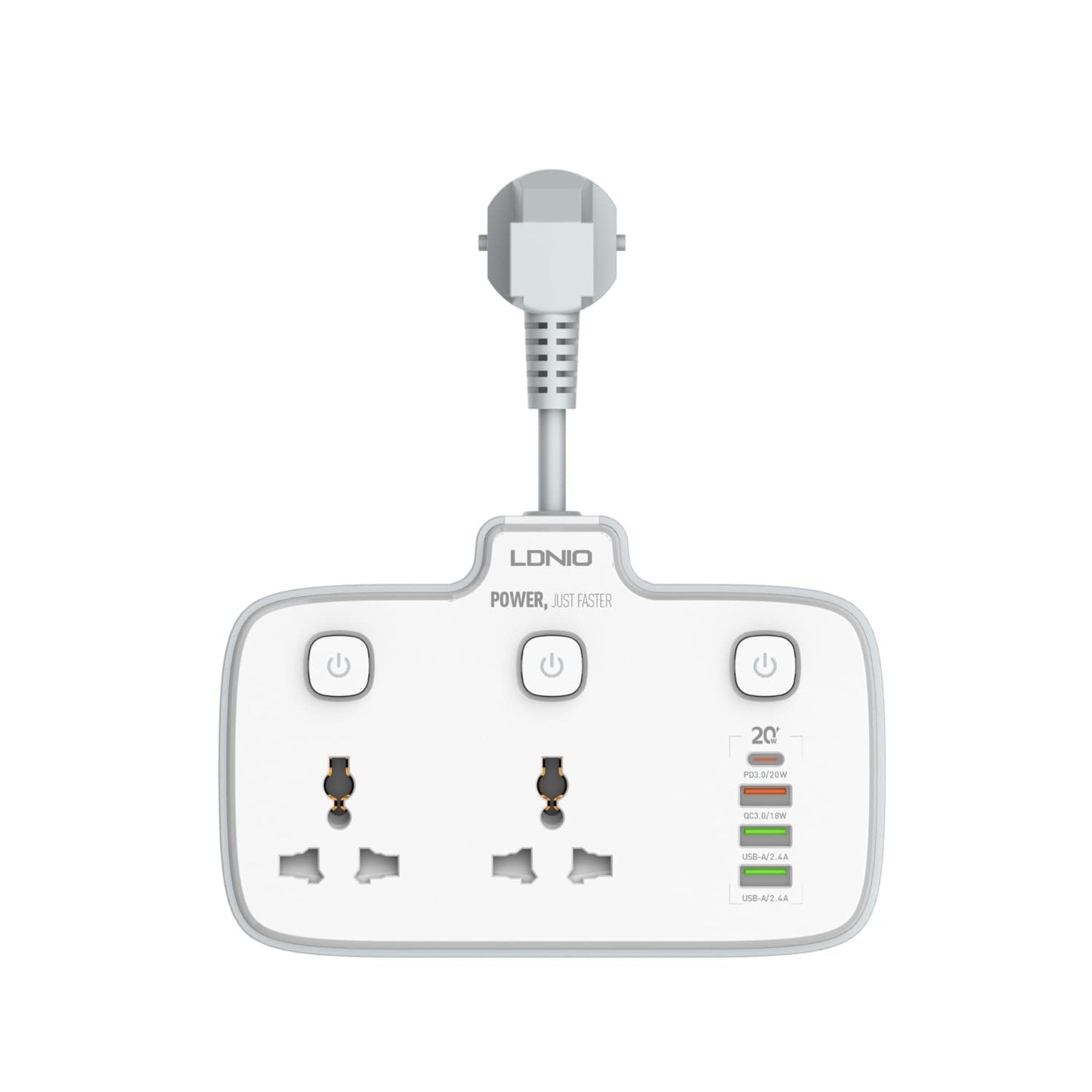 LDNIO SC2413 20W 4-Port USB Charger Extension