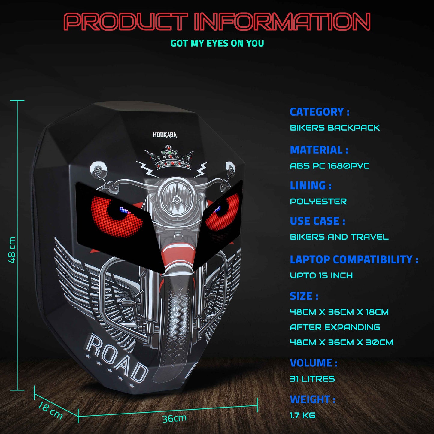 Hookaba Eye Rover Adventure LED Backpack