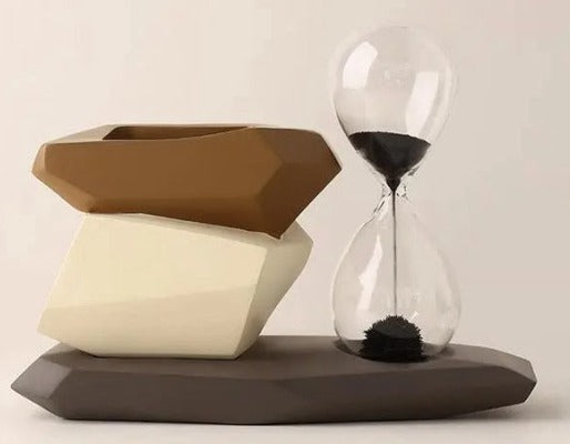Luxury Desk Organizer with Hourglass by Diviura