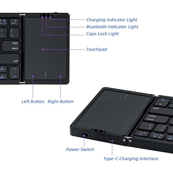 Foldable Keyboard with Touchpad (Wireless) by iLifestyle