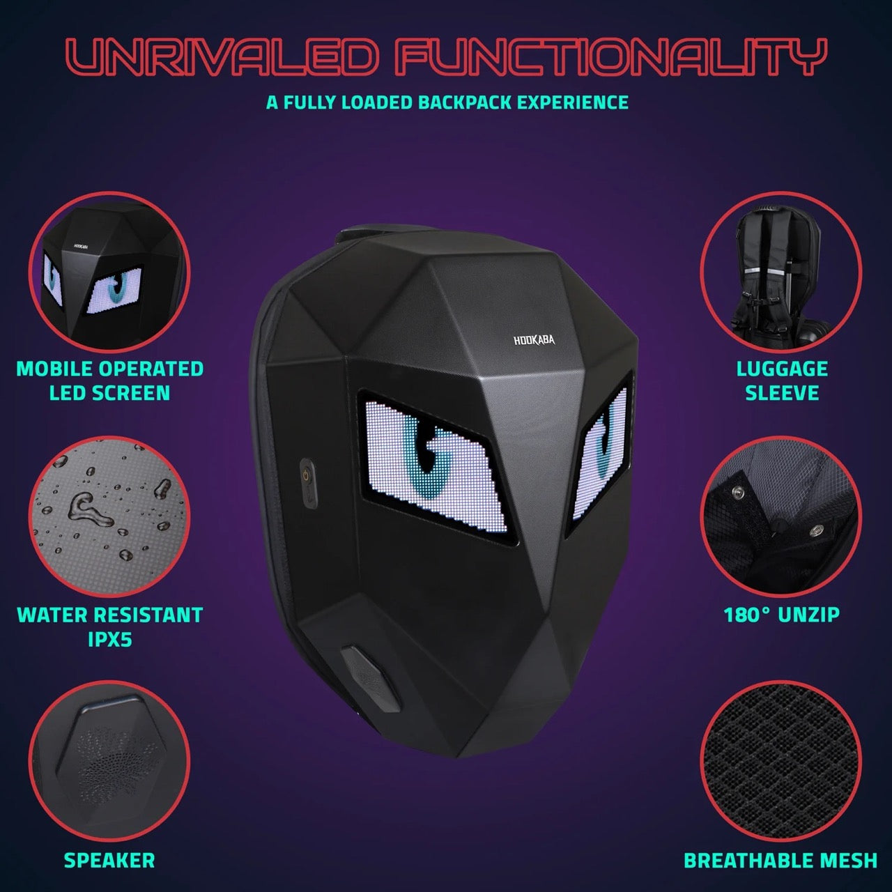 HOOKABA Eye Rover Beat LED Backpack
