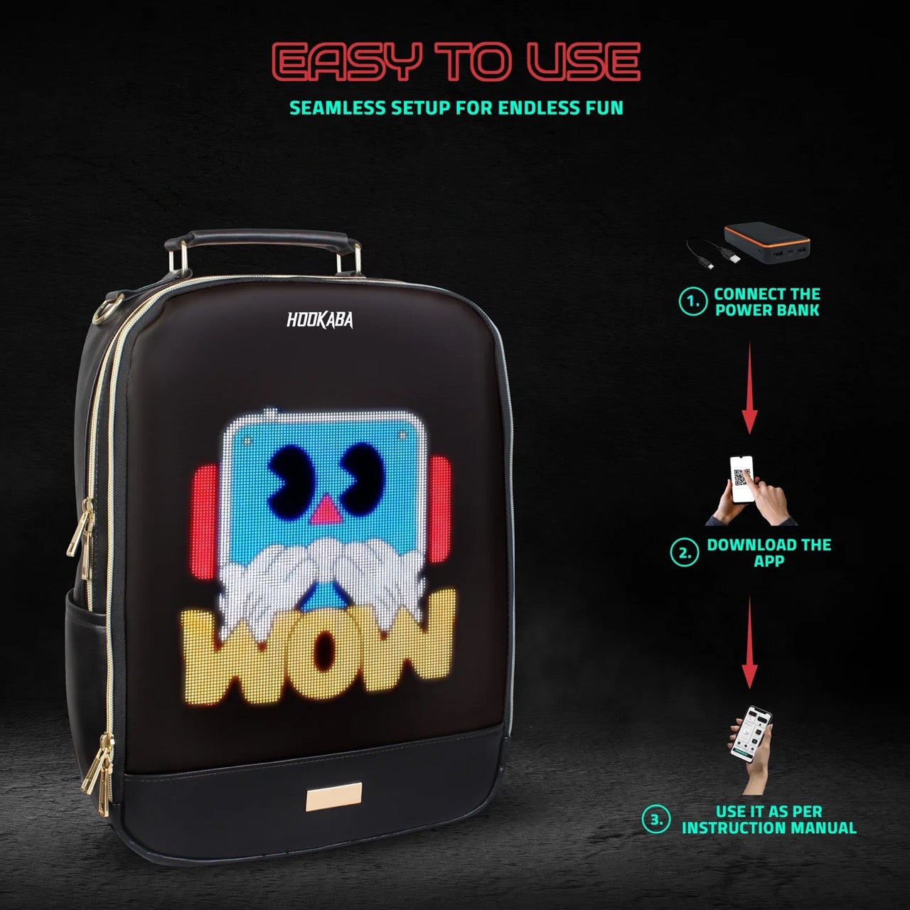 Hookaba Bold Elite LED Backpack