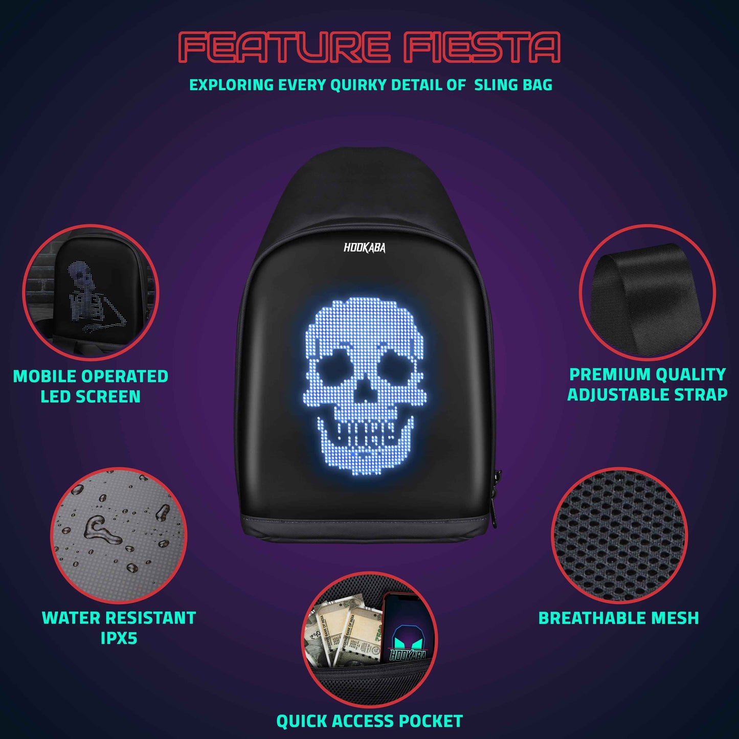 Hookaba LED Sling Bag
