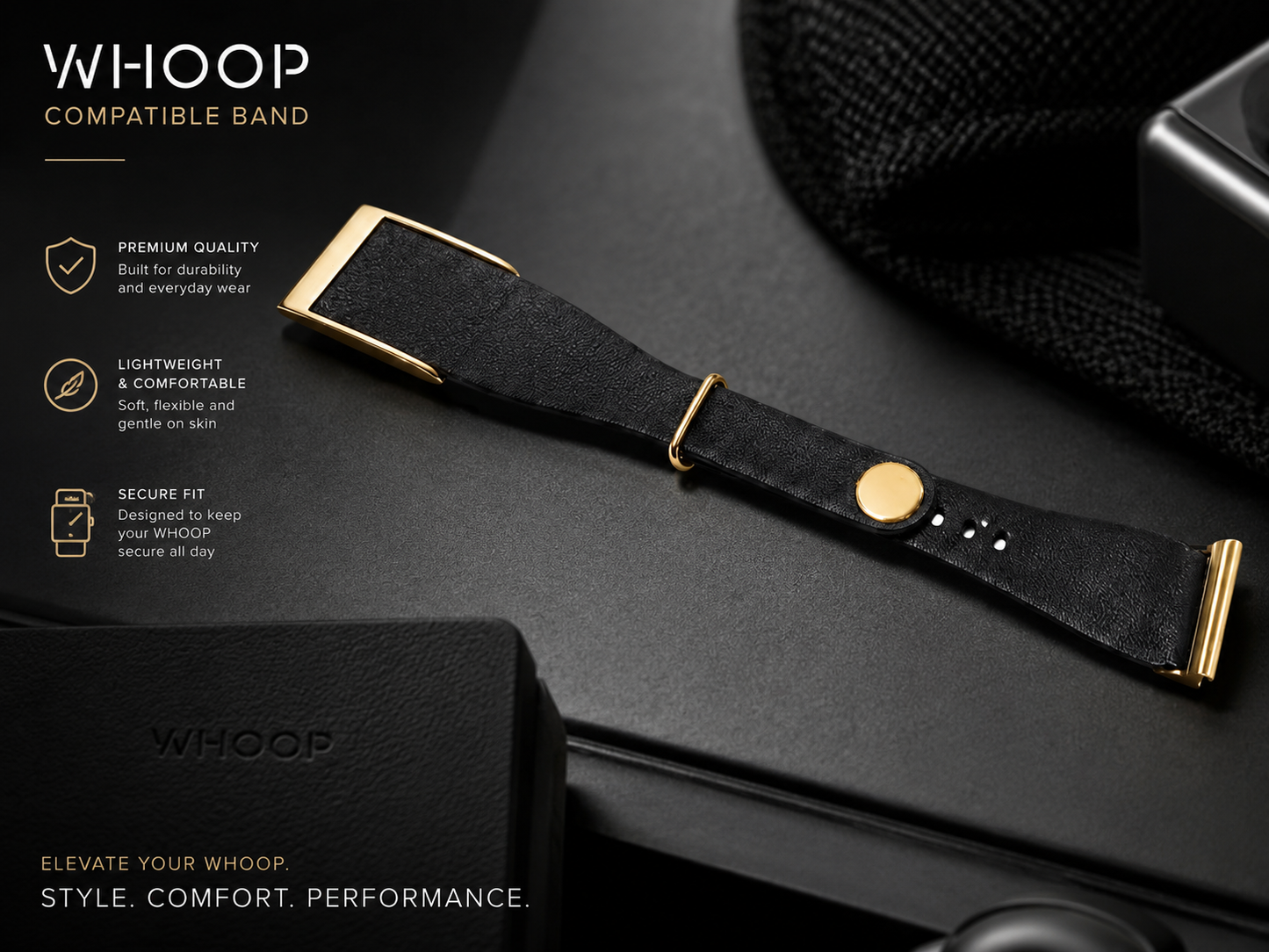 Whoop 5.0 Leather-Finish Compatible Bands for MG Life