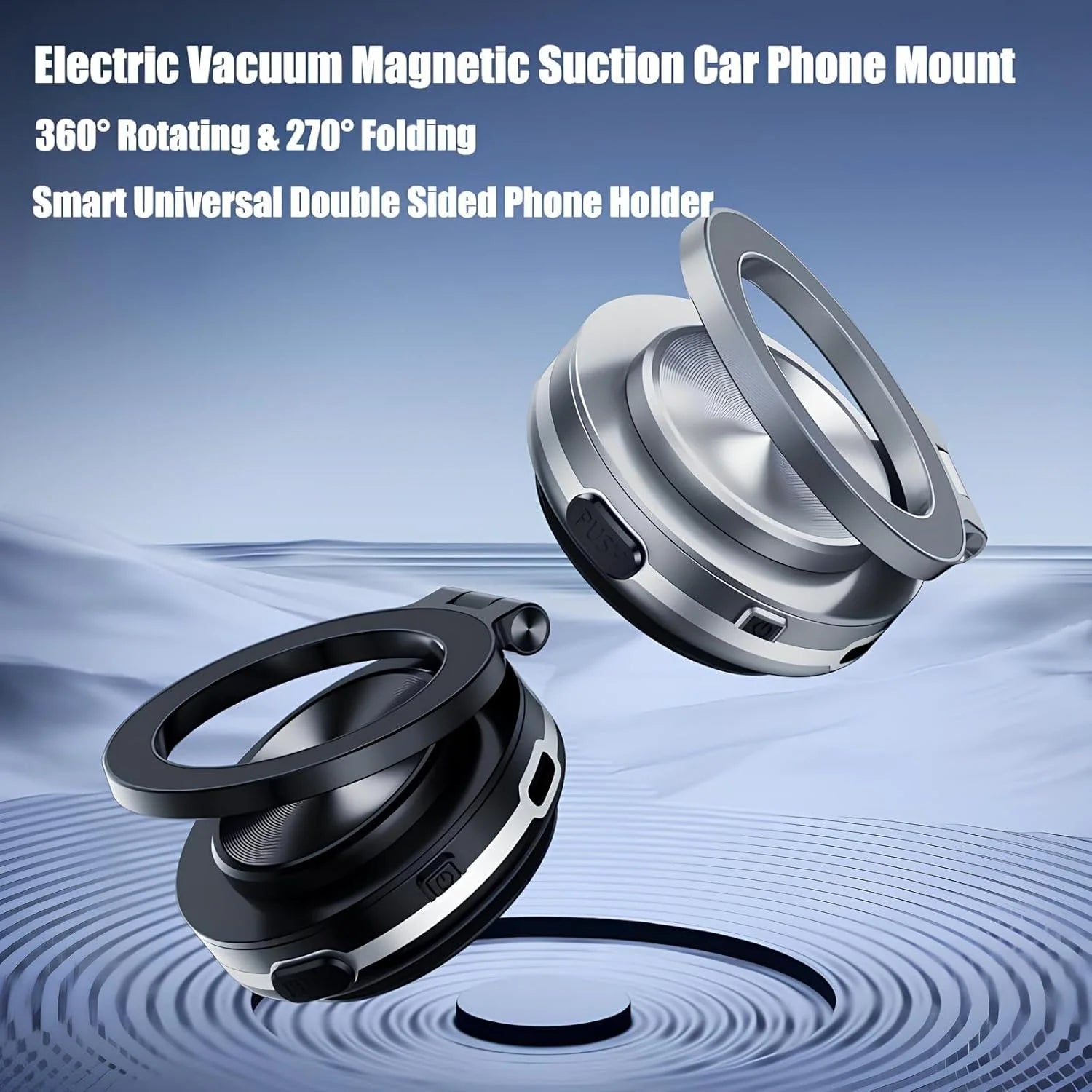 Magnetic Vacuum Suction Phone Holder & Charger C1 - 360 Degree Rotatable  2in1