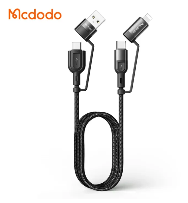 Mcdodo 60W PD USB-C/USB-A to USB-C/Lightning 4-in-1 Travel Cable