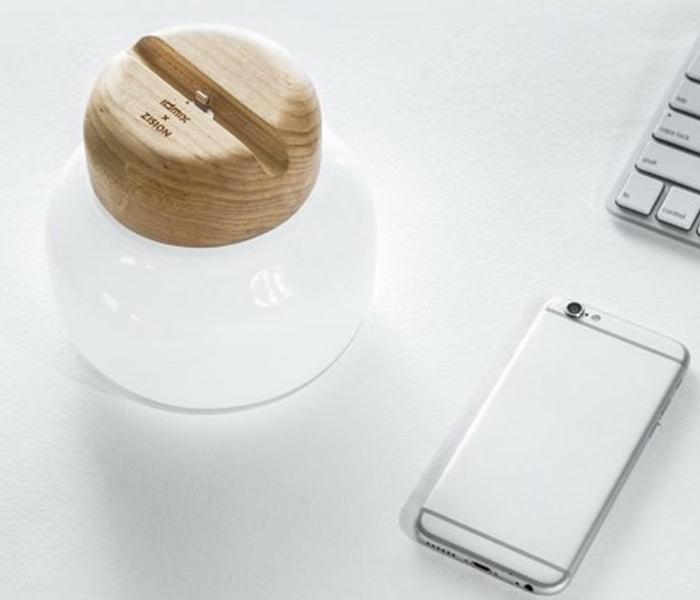 Mushroom LED Lamp with Power Bank - White