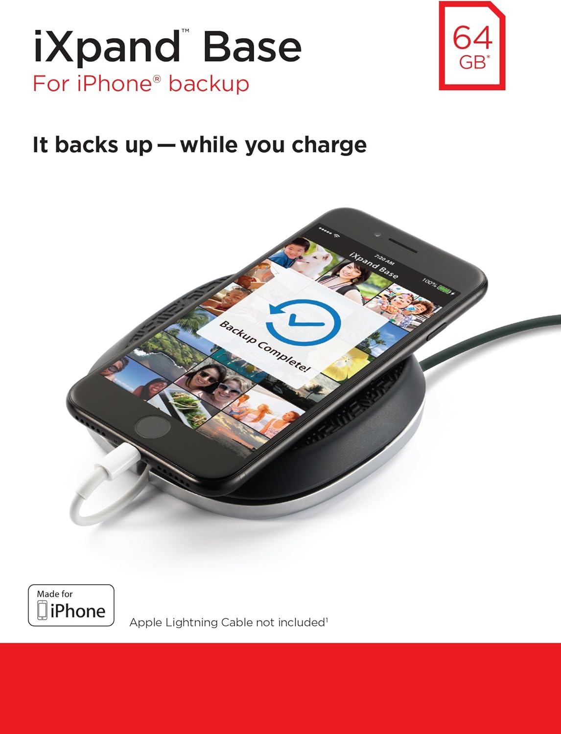 SanDisk iXpand Base for iPhone/iPad Charging and Backup, 64 GB