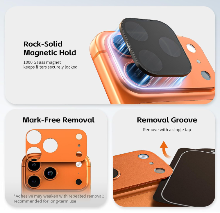 Camera Magnetic Lens Filters for iPhone 17 Pro | iPhone 17 Pro Max