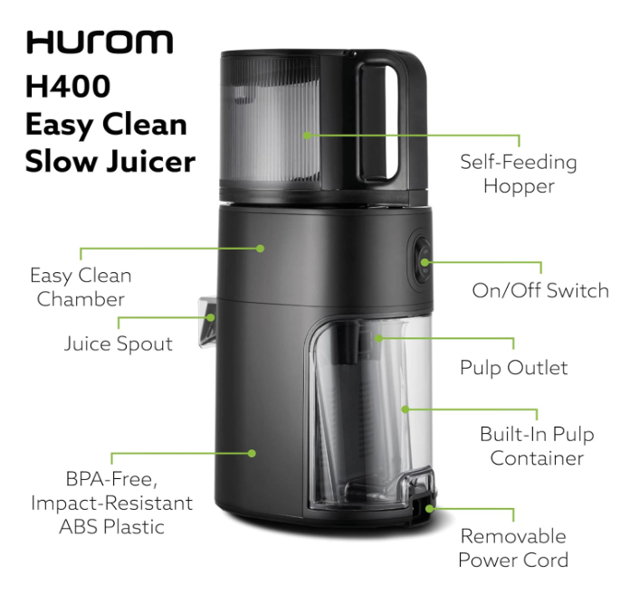 Hurom H400 Cold Press Juicer with Sorbet Maker