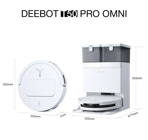 ECOVACS Deebot T50 PRO Omni 2 in 1 Robot Vacuum Cleaner & Mop