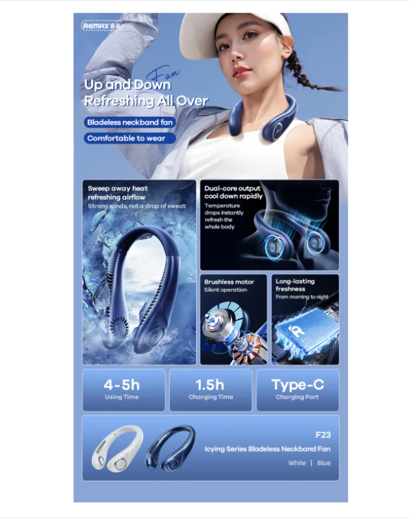 Portable Neck Fan | Bladeless Cooling Fan