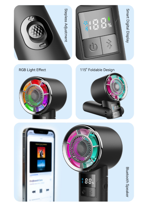 High-Speed Handheld Music Fan