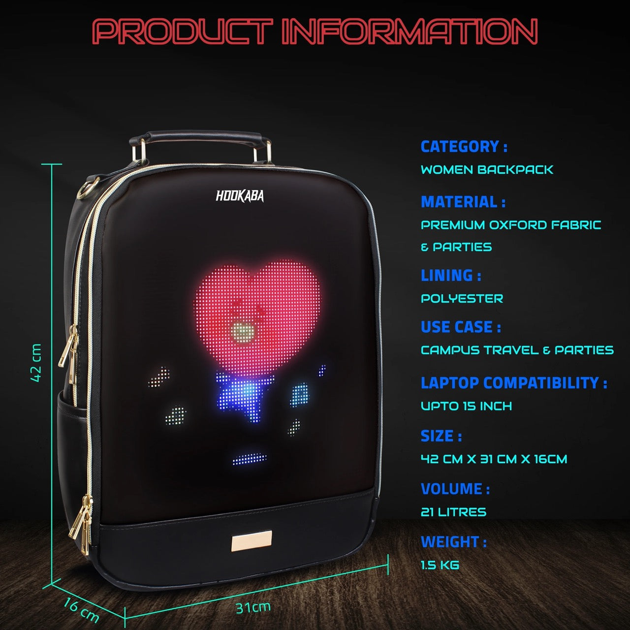 Hookaba Bold Elite LED Backpack